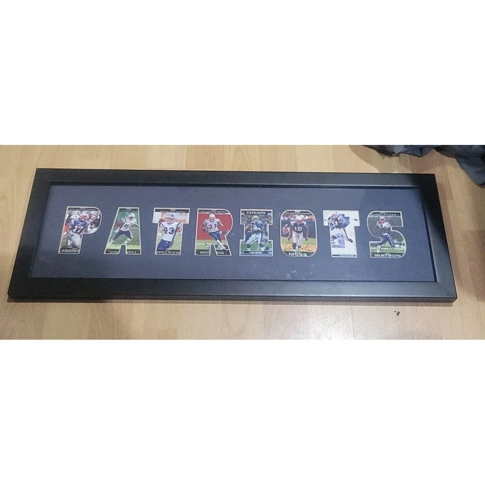 New England Patriots Cut Out Matted Framed Team Cards Tom Brady Sammy Morris Wes